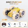 Dinosaur Colorful Lights Double-Sided Stunt Car With Crack Tumbling Arm Children'S Remote Control Toy Car Rc