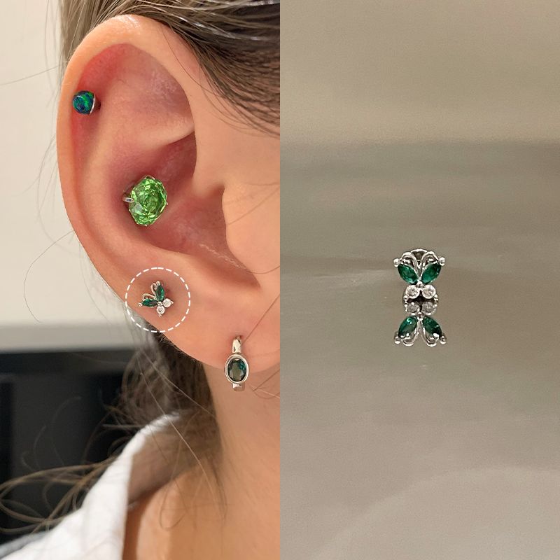 Unique Ear Bone Stud Medical Titanium Steel Ear Studs Ear-Caring Titanium Alloy Earrings Female Small Earrings Ear Bone Ring Circle Ear Ear Bone Pin