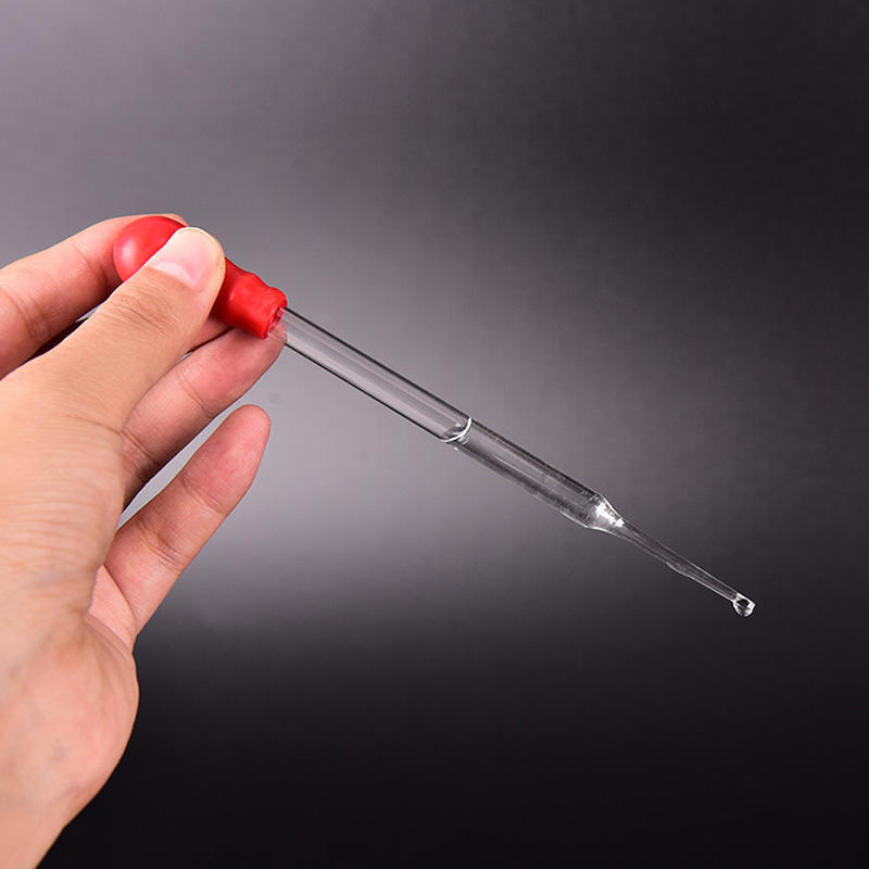 2Pcs Rubber Head Glass Pipettes Dropper Lab Glassware Tool For Veterinary Test