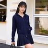 SPAO Women's Korean Style Cable Knit Zip-Up Hooded Cardigan