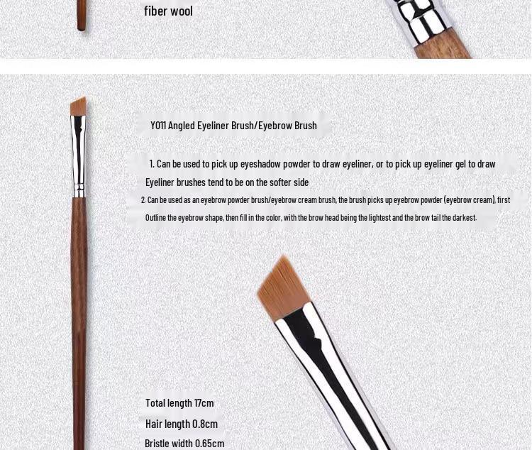 Tapered Wool Animal Hair Makeup Brush for Eyeshadow, Blending, Concealer, and Lip & Brow Application.