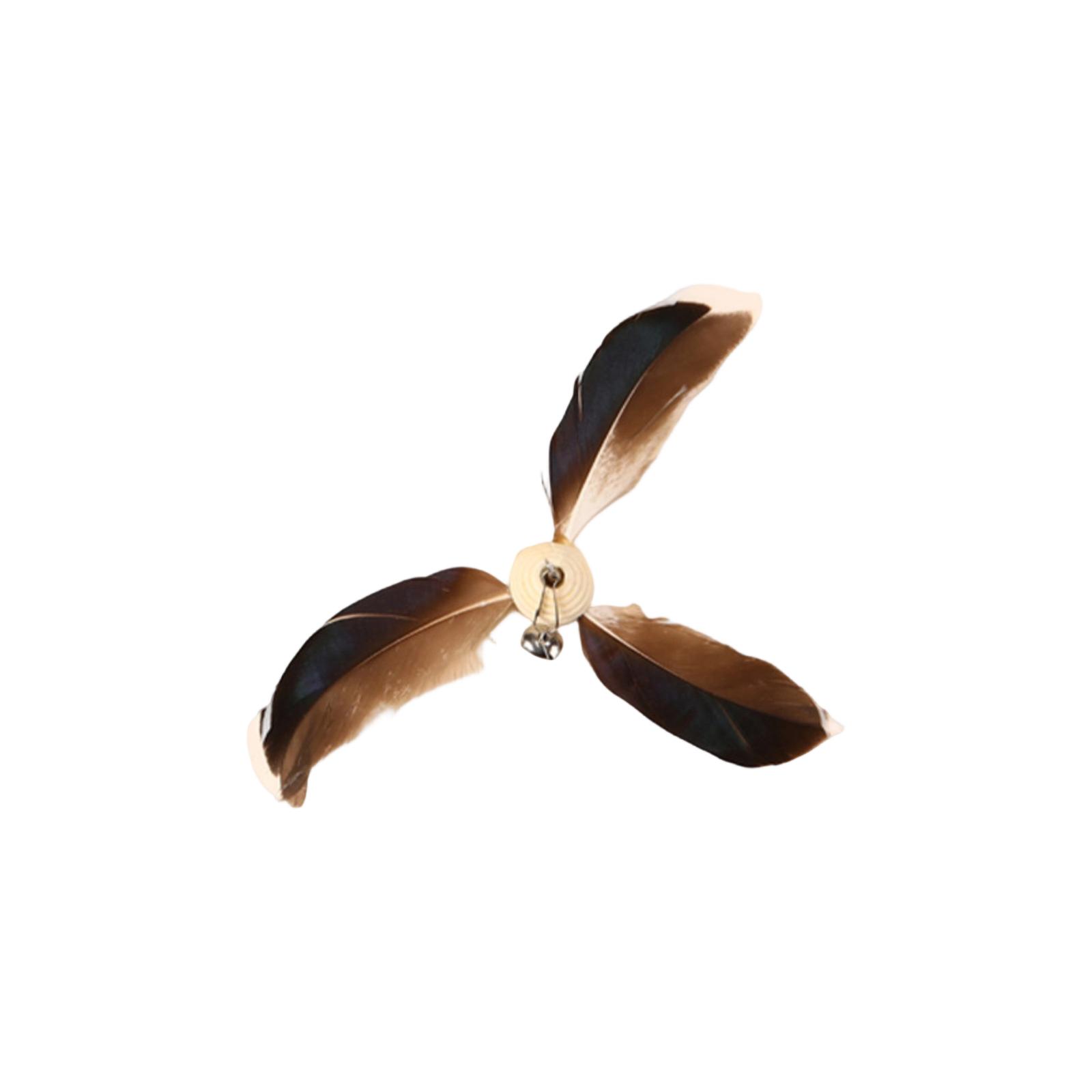 

-классная Игрушка с Деревянной Ручкой с Съемным И Заменяемым Перьевым Колокольчиком. И устойчивая к царапинам игрушка для питомца. One Size