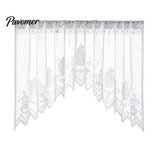 Retro Lace Curtain Half Curtain, Adjustable Lift Structure, Embroidery Floral Sheer Coffee Dustproof Window Screen Door