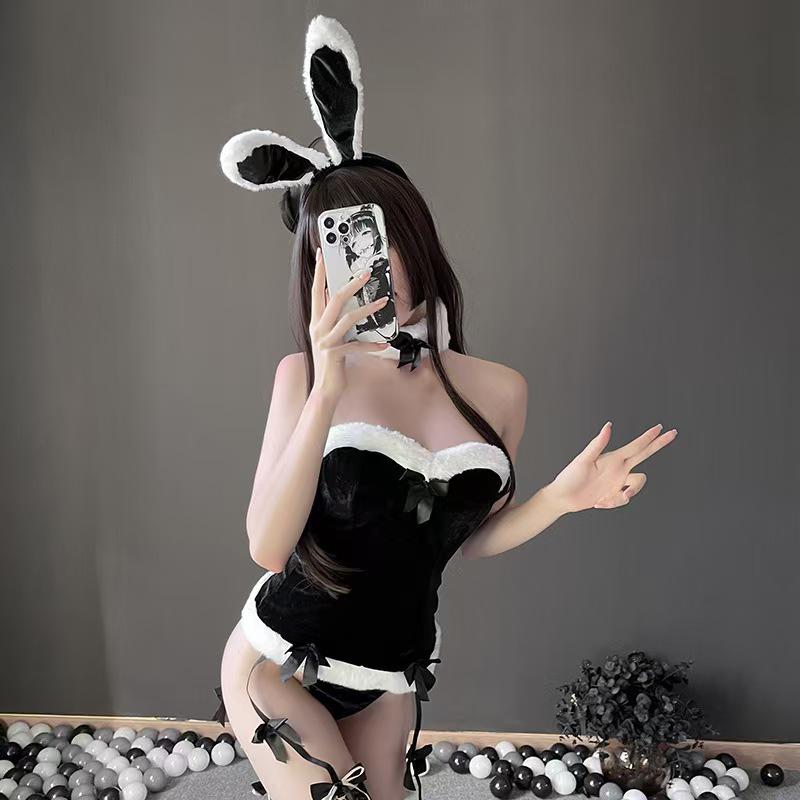 Velvet Bunny Girl Christmas Lingerie Set