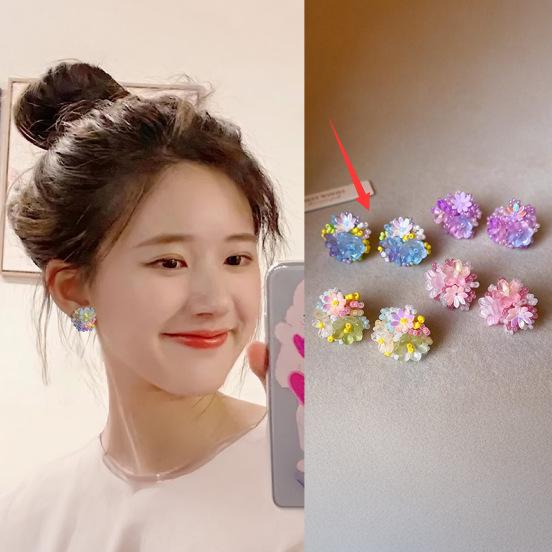 Elegant Butterfly Flower Stud Earrings - S925 Silver Needle, High-End and Versatile for Women