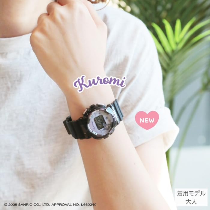 Sun Flame Sanrio Kuromi Digital Watch with Backlight and Alarm Black Co., Ltd. J-Axis Function, CR3C0003-KUB, Girls'