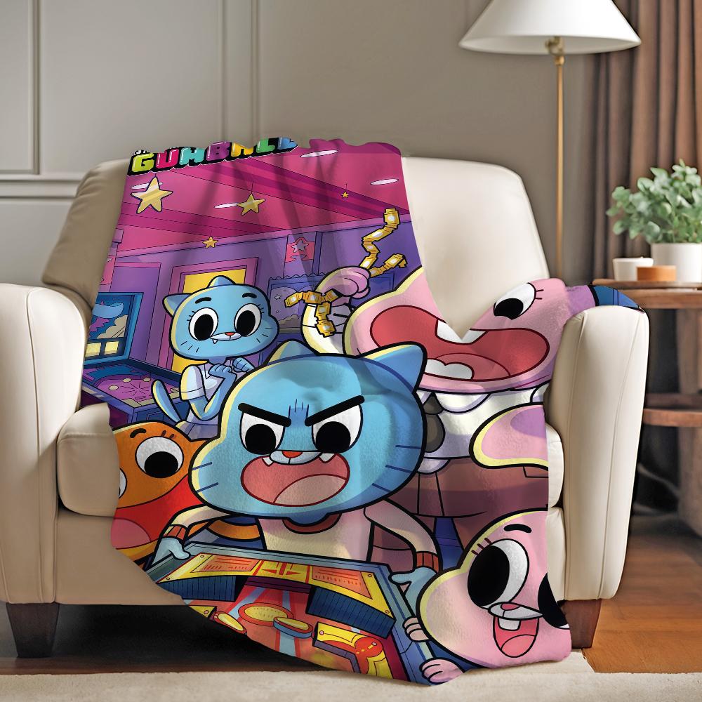 Cartoon T The A Amazing W World of G Gumball Blanket For Sofa Office Bed Plane Travel Sleep Read Relax Camping Soft And Warm