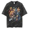 Hunter X Hunter Hisoka Morow Bungee Gum & Spider Web Playing Cards Vintage Washed Anime Print T Shirt Men 2026 Summer Casual