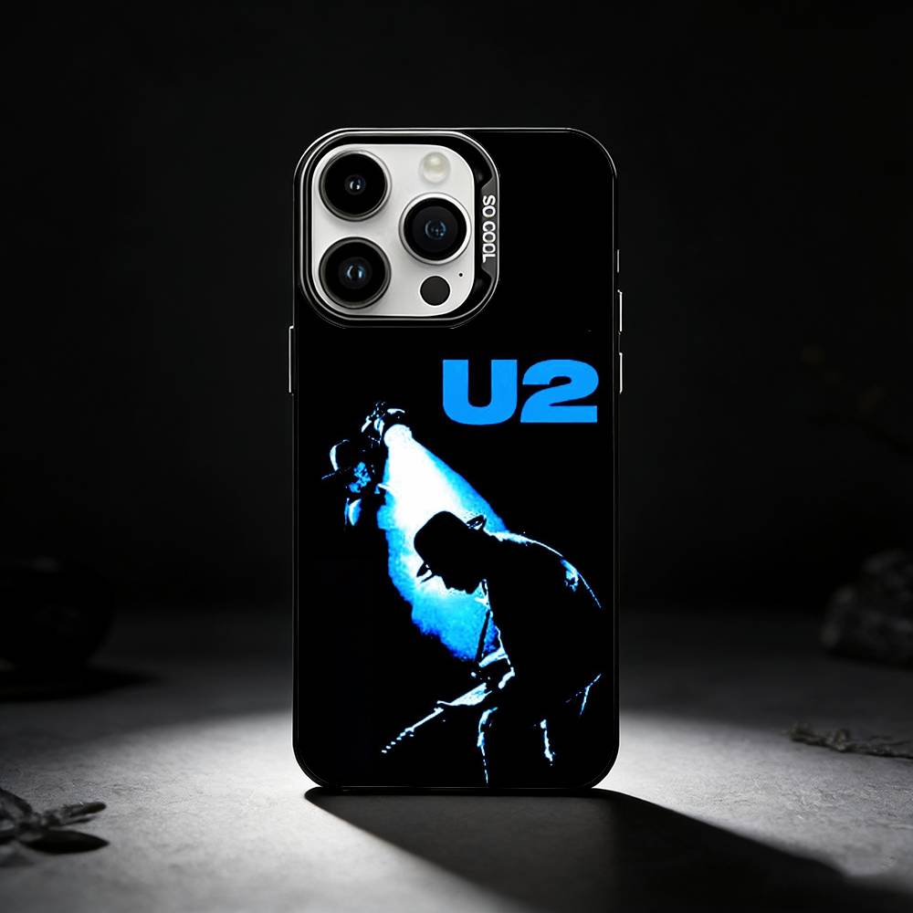Band U-U2 Phone Case For iPhone 17,16,15,14,13,12,11 Plus,Pro Max,XS,Colored silver phone case