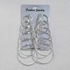 Versatile Women's Earrings: Slimming Influencer Style, 6-Pair Set of Smooth C-Hoops In Various Sizes - Simple & Fashionable