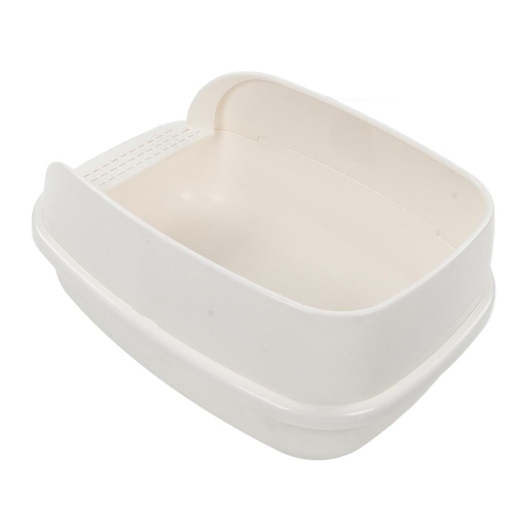 Cat Litter Box Semi Enclosed Large Capacity Prevent Sand Leakage Pet Kitten Toilet with Shovel Milk