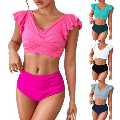 Women's Solid Swimwear Sense Bikini With Chest Pad No Steel Bra Swimwear