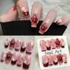 10Pcs Pink Flower Designs False Nails Sweet Extended Nail Extensions Fake Nail Tips  Nail Tool