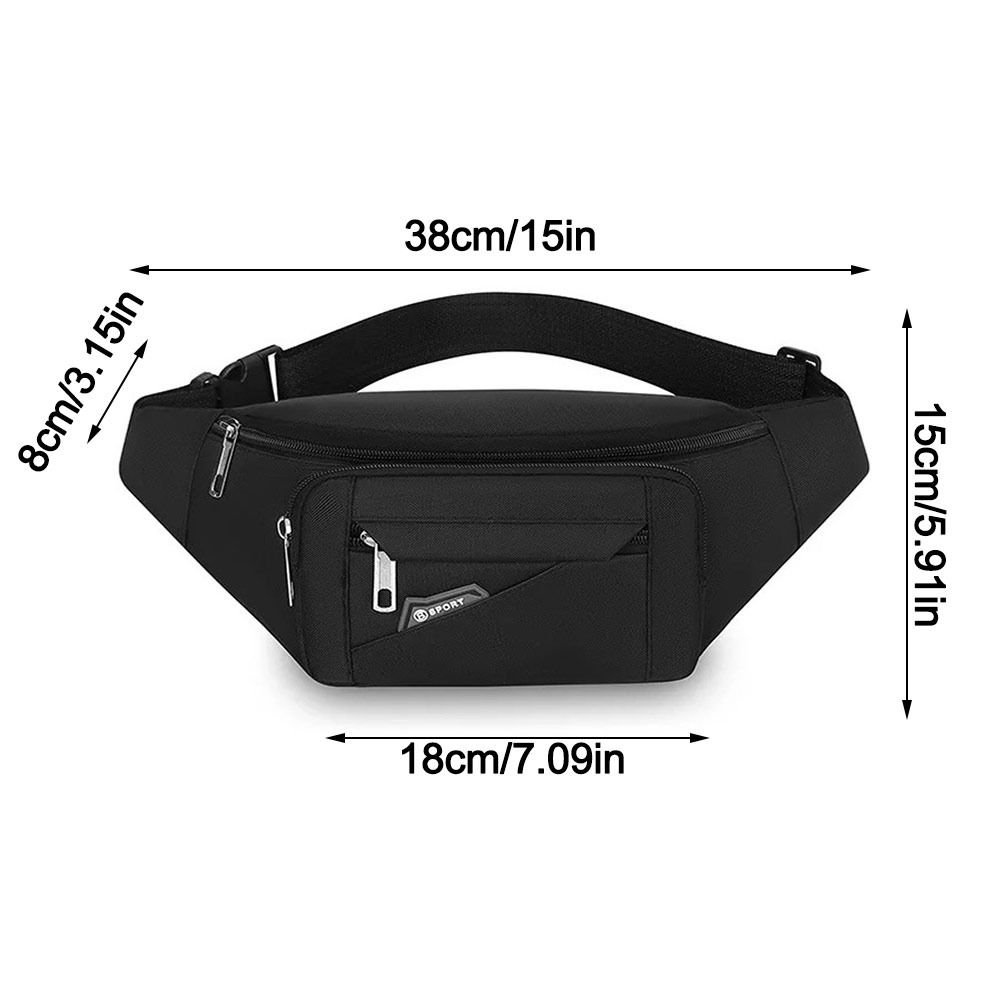 Fashion Nylon Men's Chest Bag Waterproof Anti-theft Waist Bag Large-capacity Wear-Resistant Shoulder Bag Unisex