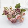 Silk Artificial Flowers Tea bud Rose peony Christmas Wreath Wedding  bridal bouquet Home vase garden wreath Diy gift Decoration
