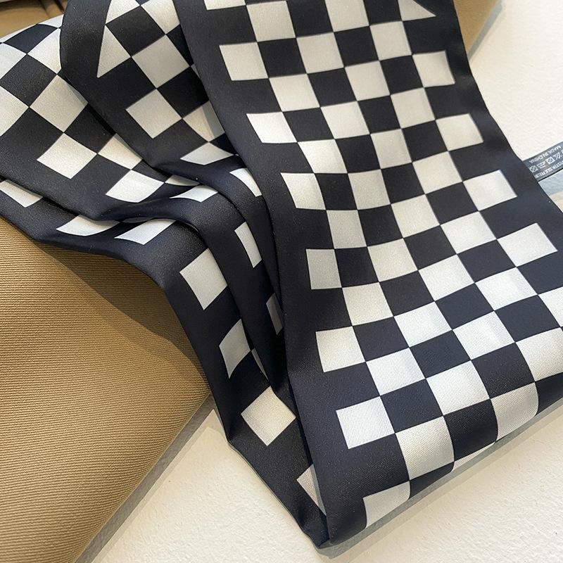 Fashion Headbands Hair Ribbons Scarf For Women Skinny Hairband Neck Scarves Black KTY