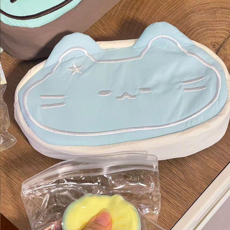 Caramel Cat Plush Pen Case Large Capacity Pen Bag Cute Cartoon Pencil Case Stationery Organizer Storage Bag For Students Gift