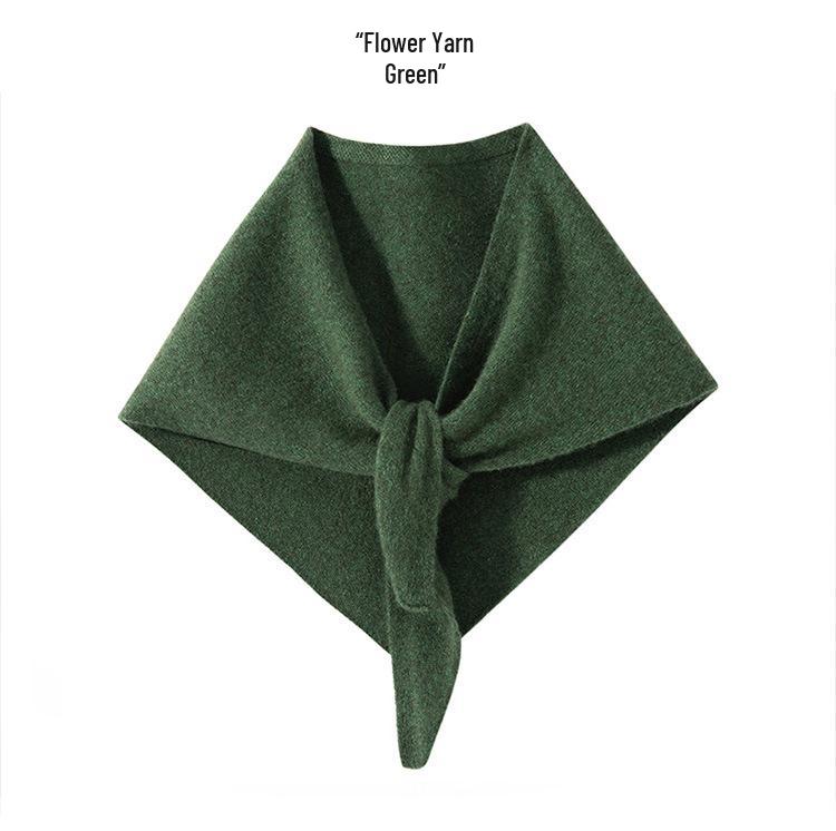 100% Pure Cashmere Women's Knit Triangle Scarf - Neck Warmer & Protector for Autumn/Winter
