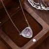 New Arrival Natural Pink Crystal Pendant S925 Sterling Silver Necklace Fashion Minimalist Clavicle Chain High Sense Fine Jewelry For Women Daily Wear
