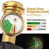 Propane Tank Gauge Level Indicator Color Coded Gas Pressure Meter Propane Adapter Gauge Brass Propane Gas Gauge for 5-40lb Tank