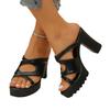 New fashionable super high-heeled sandals for women, summer thick-soled waterproof platform chunky heel one-strap hollow high-heeled sandals