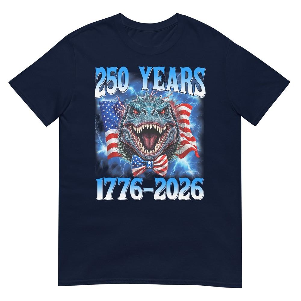 250 Years American 250th Anniversary Usa Dinosaur 4th July TShirt S
