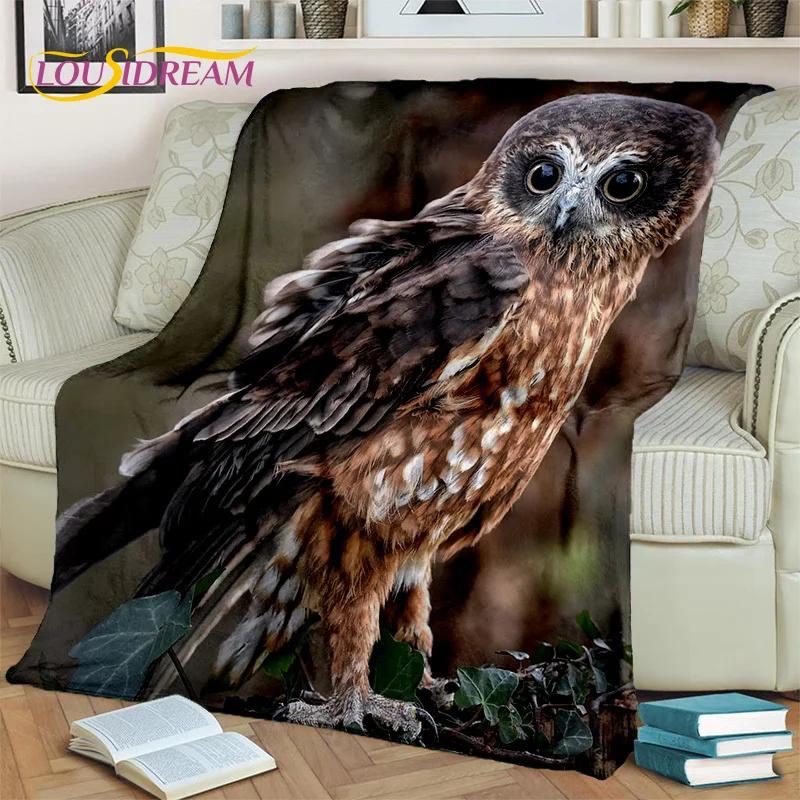 3D Cartoon Cute Owl Series HD Blanket,Soft Throw Blanket for Home Bedroom Bed Sofa Picnic Travel Office Rest Cover Blanket Kids