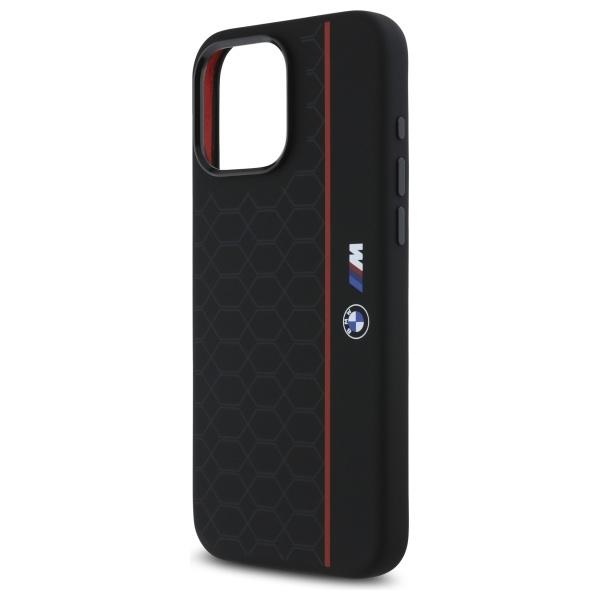 BMW Bmhmp16X23Sher Iphone 16 Pro Max     6.9 Czarny/Black Hardcase Silicone Hexagon Red Line Magsafe