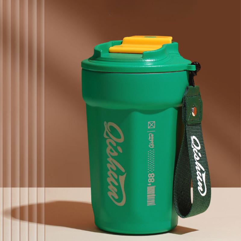 Coffee Cup 316 Double-Layer Stainless Steel Insulation Vacuum Cup Outdoor Traveling Coke Cup Mesh Red Grape Rope Vehicle-Borne Cup