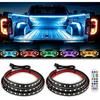 2Pcs 60 Inch RGB Truck Bed Light Strips LED with RF Remote & Switch | RGB Light Strips Sync To Music with Dynamic Color Modes, Perfect for Car Audio