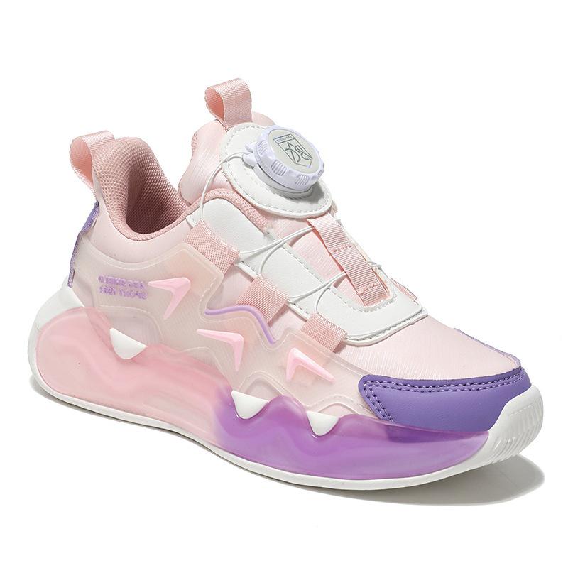 Girls' Cotton Winter Sports Shoes with Velvet Lining | 2025 Style | Medium & Large Sizes | Rotary Buckle | Warm Running Dad Sneakers