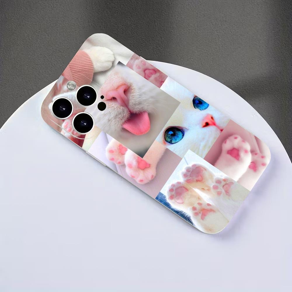 Cute cat pattern soft phone case suitable for iPhone 17 16 15 14 13 12 11 Pro/Max/Plus anti drop and shockproof back cover
