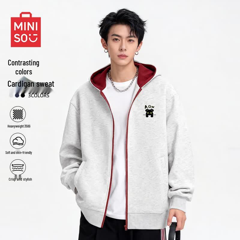MINISO Unisex Heavyweight Hooded Zipper Sweatshirt