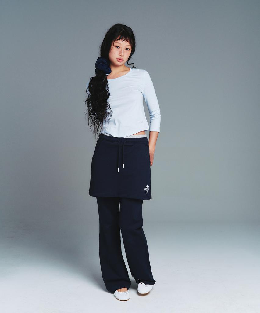 AMES-WORLDWIDE Classic 3/4 Sleeve Round Tee Blue