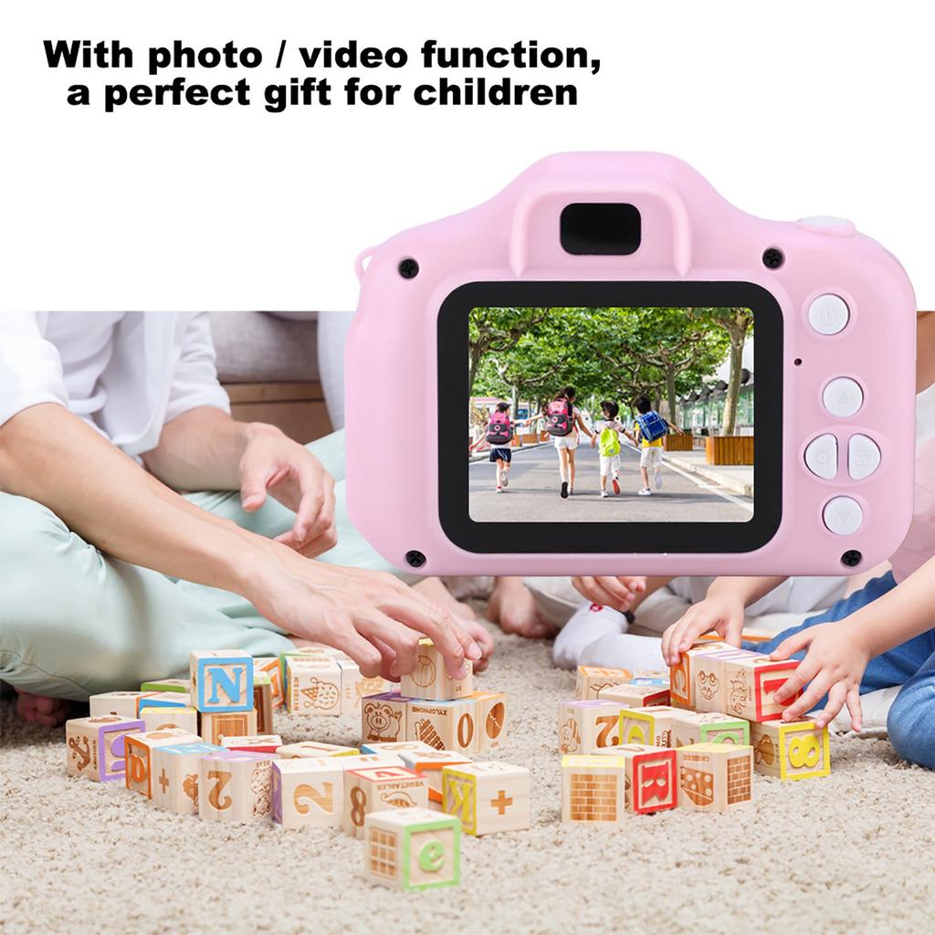 X2 Mini Portable 2.0 Inch IPS Color Screen Children's Digital Camera HD 1080P Camera(Pink)
