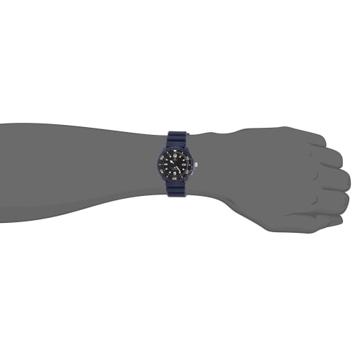 Citizen Q&Q Watch Cue and Cue Analog Radio Wave Solar 10 ATM Water Resistant Urethane Band D02A-002VK Men's Blue