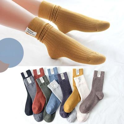 Neue Harajuku Vintage Streetwear Lange Socken Mode Baumwolle Gestrickte Frauen Feste Socken Japanischen Stil Mädchen Crew Socken Herbst Winter