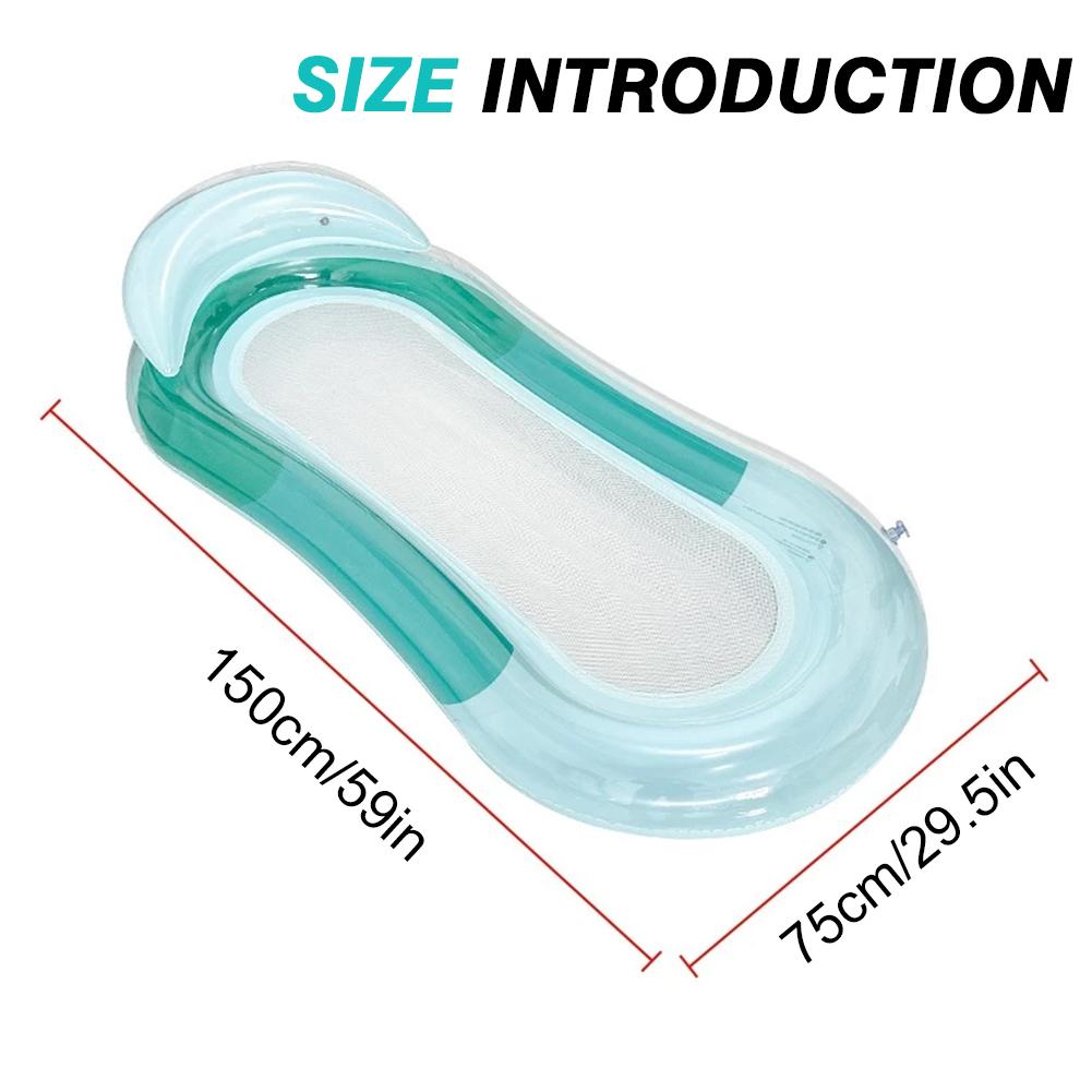 PVC Inflatable Water Air Mattress Pool Float Hammock Lounge Bed for Swimming Sports Pool Party Foldable Floating Row