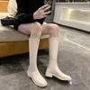 Fashion Women's Knee-length Boots Women Zipper Thick High Heels Sexy Square Heel Thigh High Heels 2025 Luxury Autumn Winter Heeled Boots