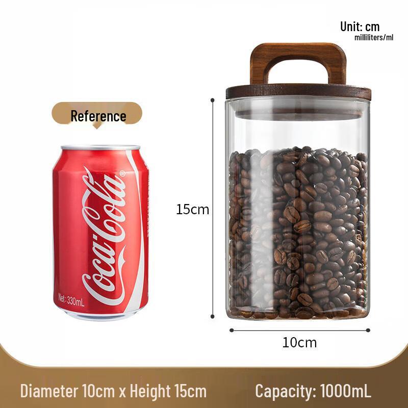 Glass Storage Jar with Wooden Handle Lid