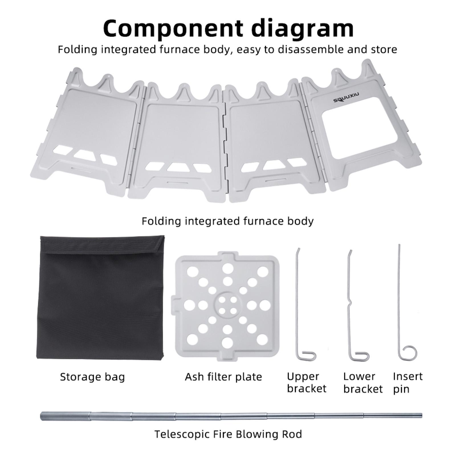 Уличные мини-костровища складная Ti костровая печь шарнирная дровяная печь для кемпинга — фото 10