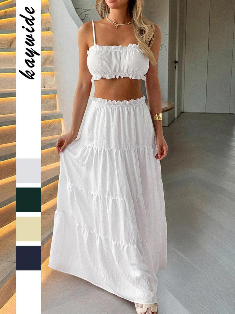 European & American Casual Holiday Style Camisole & Skirt Set for Women - 2026 Spring/Summer Collection