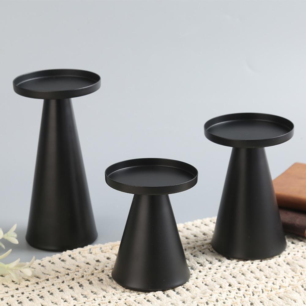 3PCS/SET Wrought Iron Nordic Golden Candle Holder Stand Scented Candles Pillar Candlestick  Festive