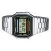 Casio VINTAGE Series-A168 Retro Small Silver Nugget Waterproof Quartz Movement Stainless Steel Strap Japanese and Korean Watch Men's Watch A168WA-1W