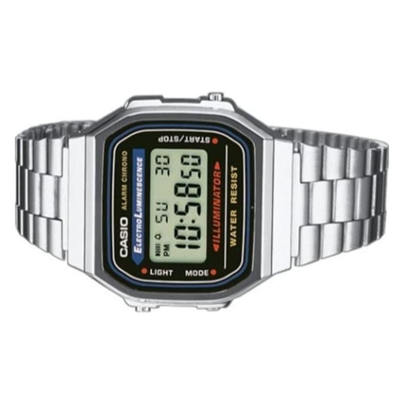 Casio VINTAGE Series-A168 Retro Small Silver Nugget Waterproof Quartz Movement Stainless Steel Strap Japanese and Korean Watch Men's Watch A168WA-1W