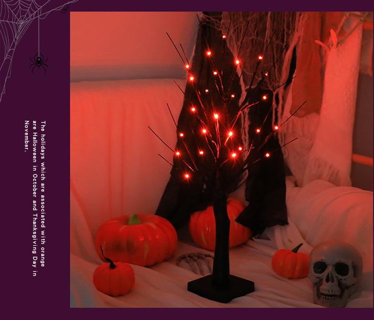 Halloween LED Tree Lights: Purple & Orange Ghost Decorations, 2025 Festival Atmosphere.