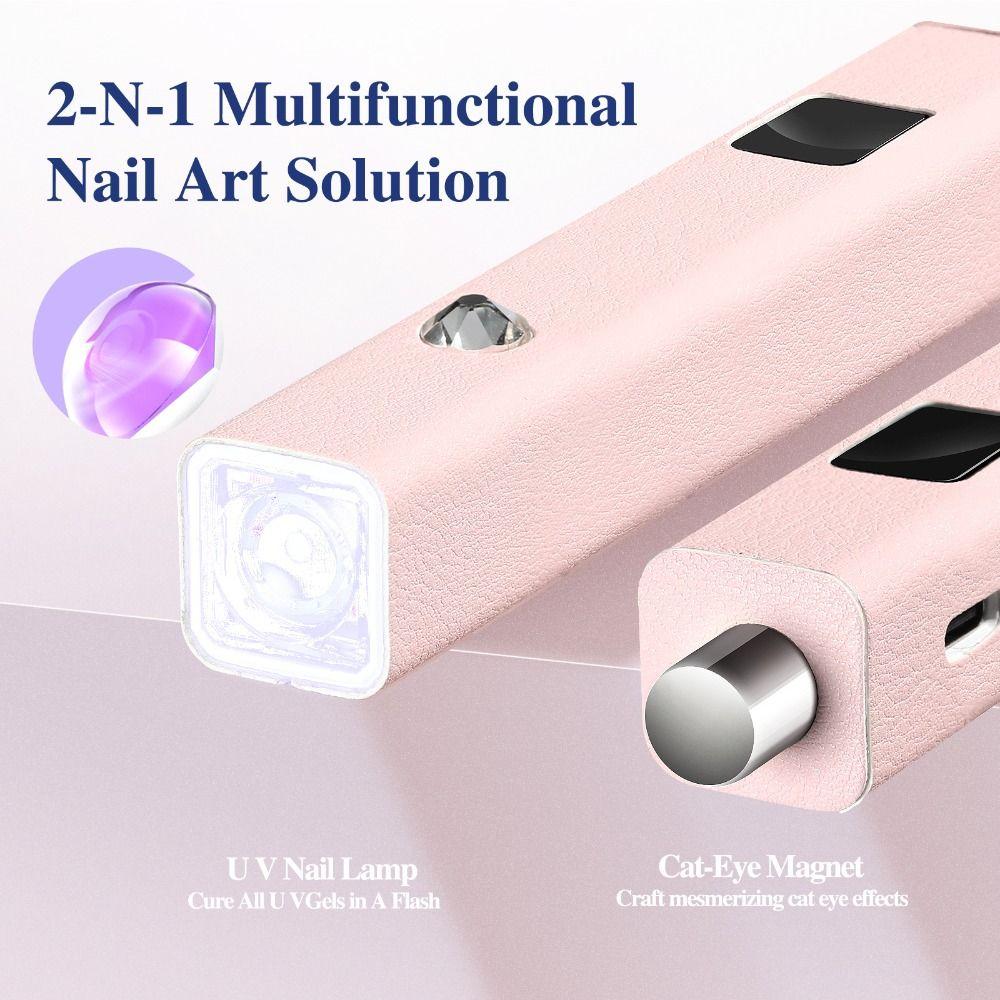 Magnetische Saugaufladung Nagellack Werkzeug PU Leder Nagelplatte Backlicht für Nagel DIY