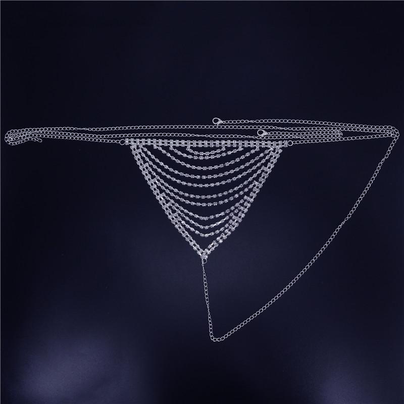 

European And American Sexy Tassel, Rhinestone Bra Underwear Body Chain Set, Accessories Women S Body Chain Gold plated