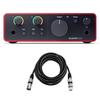 FOCUSRITE Scarlett Solo 4th Gen USB Audio Interface XLR Microphone Cable 10-Foot