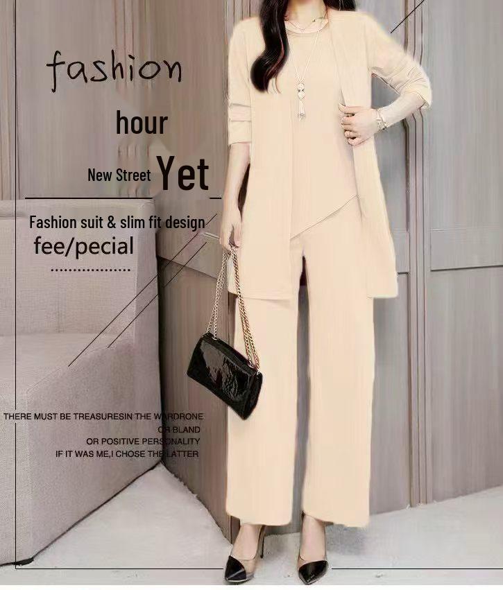 2021 Nadrozmerná jednofarebná trojdielna súprava: Zoštíhľujúci a bruško zakrývajúci ležérny módny outfit pre ženy